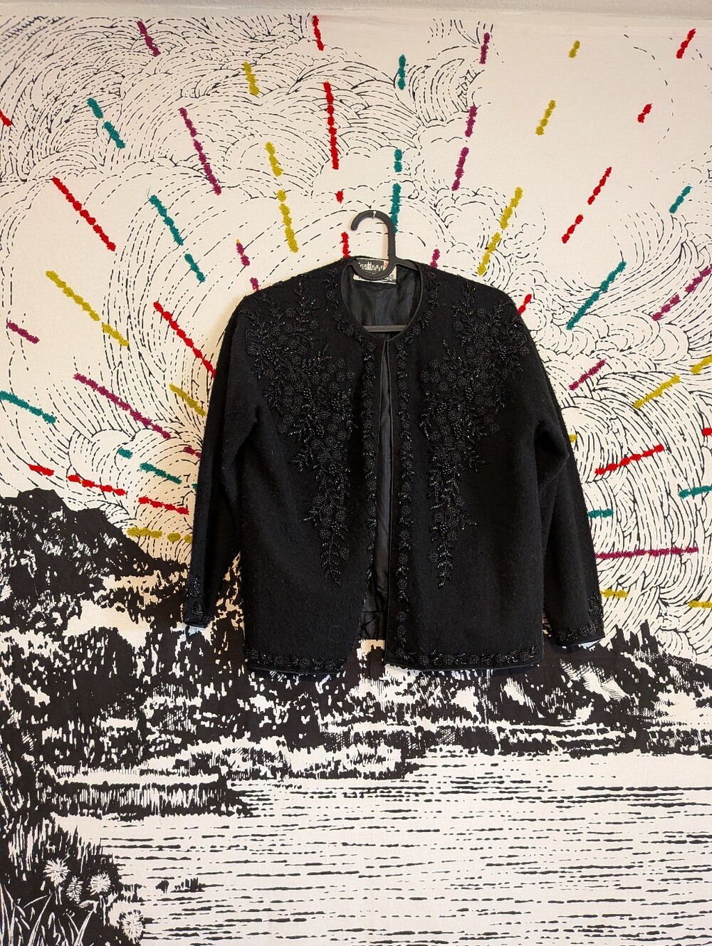 Vintage 50s 60s Beaded Holiday Cardigan